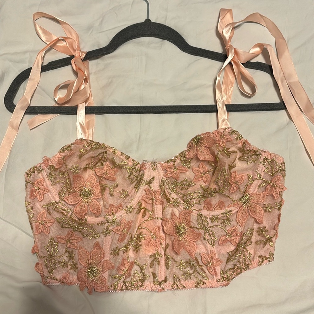 Pastel Ballet Pink Corset Top- Size L